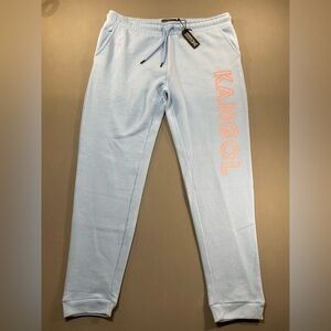 NWT Kangol Joggers, Graphic & Embroidered Branding, Blue Sweatpants - Women XXL